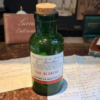 Eau Blanche - Préparation au plomb - Flacon ancien de pharmacie  -Apothicaire