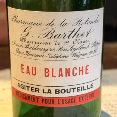 Eau Blanche - Préparation au plomb - Flacon ancien de pharmacie  -Apothicaire