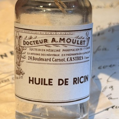 Huile de ricin - Flacon ancien de pharmacie-Apothicaire