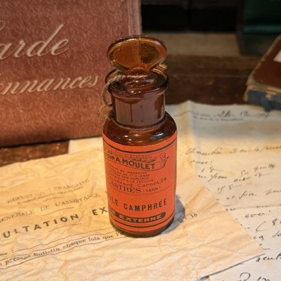 Huile camphrée - Antique pharmacy bottle - Apothecary