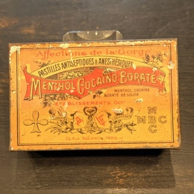 Box of cocaine lozenges from 1900 – MBC – Menthol Cocaïno Boraté