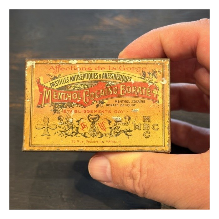 Box of cocaine lozenges from 1900 – MBC – Menthol Cocaïno Boraté