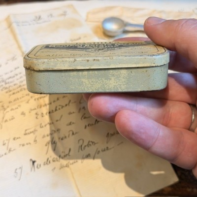 Metal box of breath mints with cocaine - 1920's