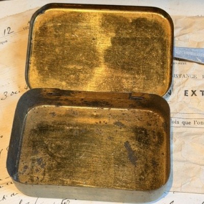 Metal box of breath mints with cocaine - 1920's