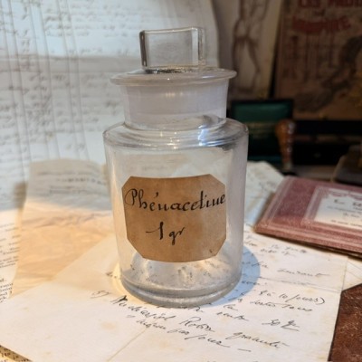 Phénacétine - Flacon ancien de pharmacie-Apothicaire