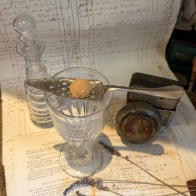 Antique twisted glass for Absinthe
