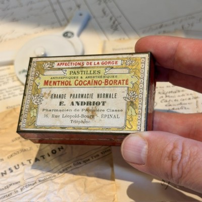Box of Cocaine - Menthol Borate Cocaine Lozenges - 1900/1910 - Art Nouveau
