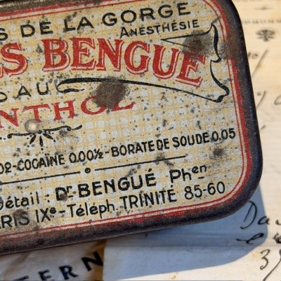 Boîte de dragées à la Cocaïne et Menthol - 1920 - Dragées BENGUE
