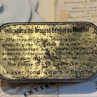 Boîte de dragées à la Cocaïne et Menthol - 1920 - Dragées BENGUE