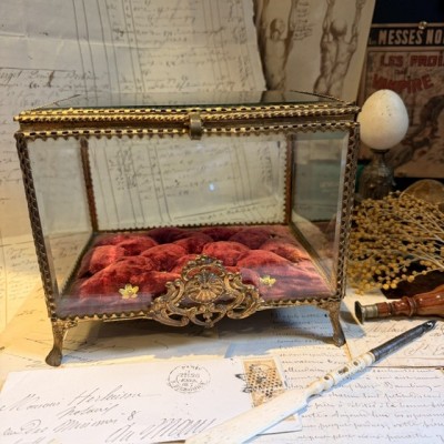 Coffret de mariage Napoléon III - Vitrine reliquaire couronne de mariée