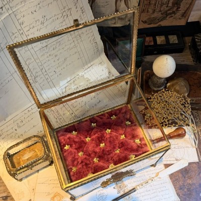Coffret de mariage Napoléon III - Vitrine reliquaire couronne de mariée