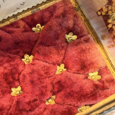 Coffret de mariage Napoléon III - Vitrine reliquaire couronne de mariée