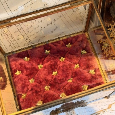 Coffret de mariage Napoléon III - Vitrine reliquaire couronne de mariée
