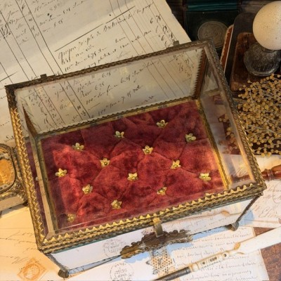 Coffret de mariage Napoléon III - Vitrine reliquaire couronne de mariée