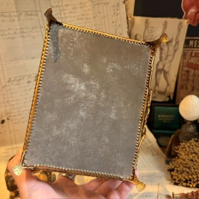 Large Napoleon III Beveled Glass and Brass Wedding Box - 19th Century - Bride's Crown Reliquary Display Case