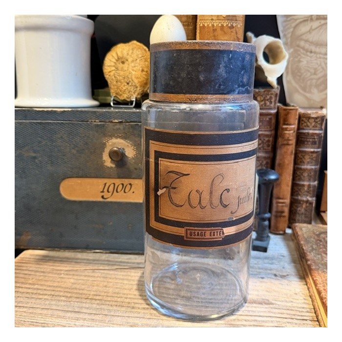 Talc powder - Pharmacy jar - Herbalism - Apothecary bottle