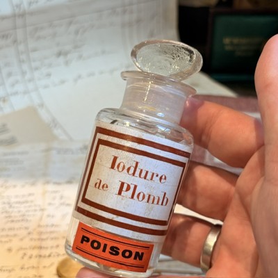 Lead iodide pharmacy bottle