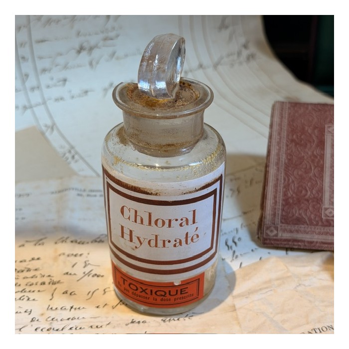 Chloral hydraté - Toxique - Flacon ancien de pharmacie