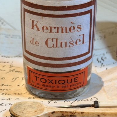 Antimony Sulfide pharmacy bottle