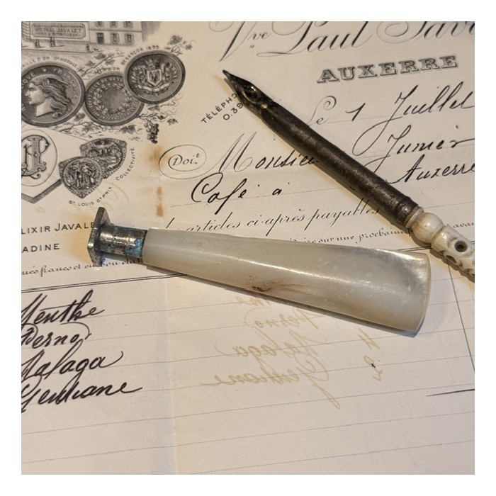 Cachet à cire en nacre - Sceau - Tampon ancien - TL - XIXème siècle