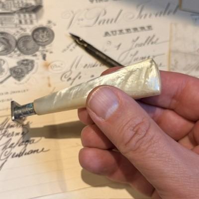 Cachet à cire en nacre - Sceau - Tampon ancien - TL - XIXème siècle