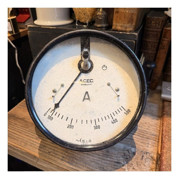 ACEC Industrial Ammeter - Industrial Dial for Vintage Industrial Electrical Panel - 1920/1950