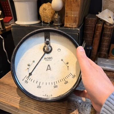 ACEC Industrial Ammeter - Industrial Dial for Vintage Industrial Electrical Panel - 1920/1950