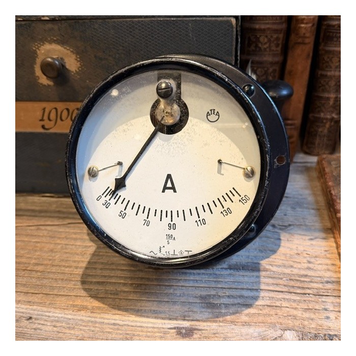 ATEA Panel-Mount Ammeter - Industrial Dial for Vintage Industrial Electrical Panel - 1920/1950