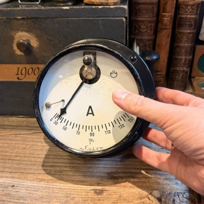 ATEA Panel-Mount Ammeter - Industrial Dial for Vintage Industrial Electrical Panel - 1920/1950