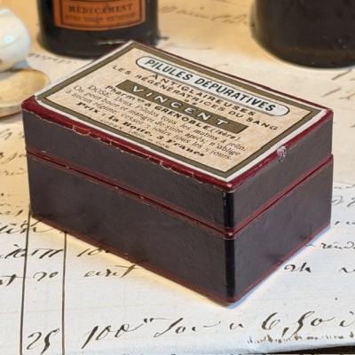 Vincent’s Anti-Mucus Pills - Antique pharmacy box -19th century