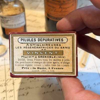 Pilules de Vincent - Ancienne boîte de pharmacie - XIXème siècle