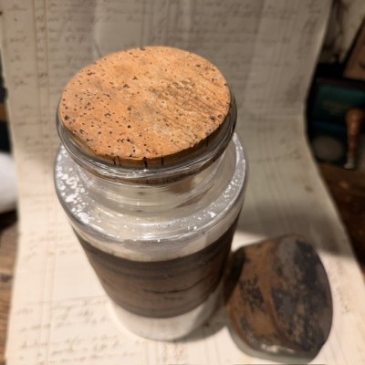 Camphor Chalk - Antique Pharmacy jar - Herbalism - Apothecary Mouth-blown glass bottle - XIXth century