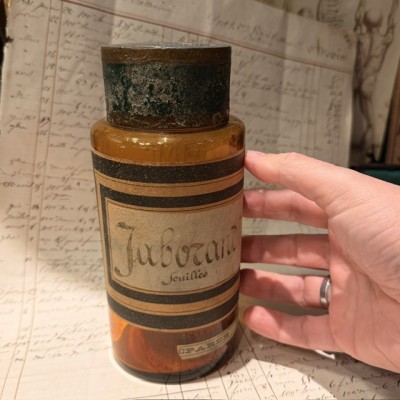 Jaborandi - Antique Pharmacy jar - Herbalism - Apothecary Mouth-blown glass bottle - 19th century
