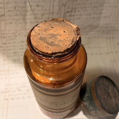 Jaborandi - Antique Pharmacy jar - Herbalism - Apothecary Mouth-blown glass bottle - 19th century