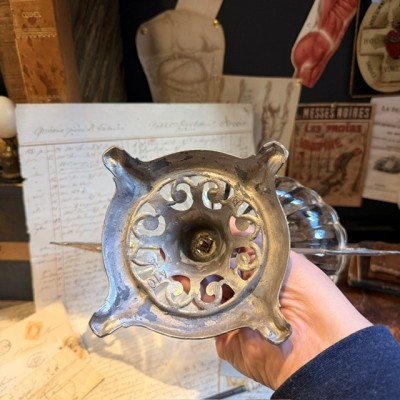 Silvered Spelter Chimera Centerpiece - 19th Century Gothic Table Bowl