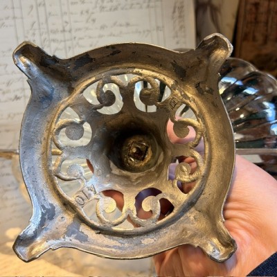Silvered Spelter Chimera Centerpiece - 19th Century Gothic Table Bowl