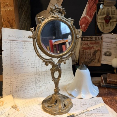 Miroir de toilette pivotant - Psyché Fin XIXème siècle Art Nouveau - 1900