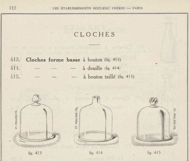 Cloche en verre forme basse